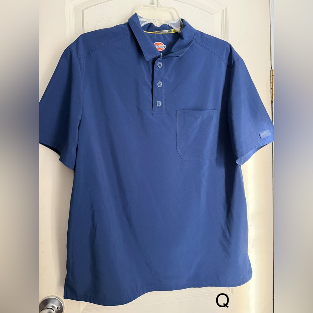 Dickies Men's Navy Polo Shirt L lightweight summer utility uniform casual sporty